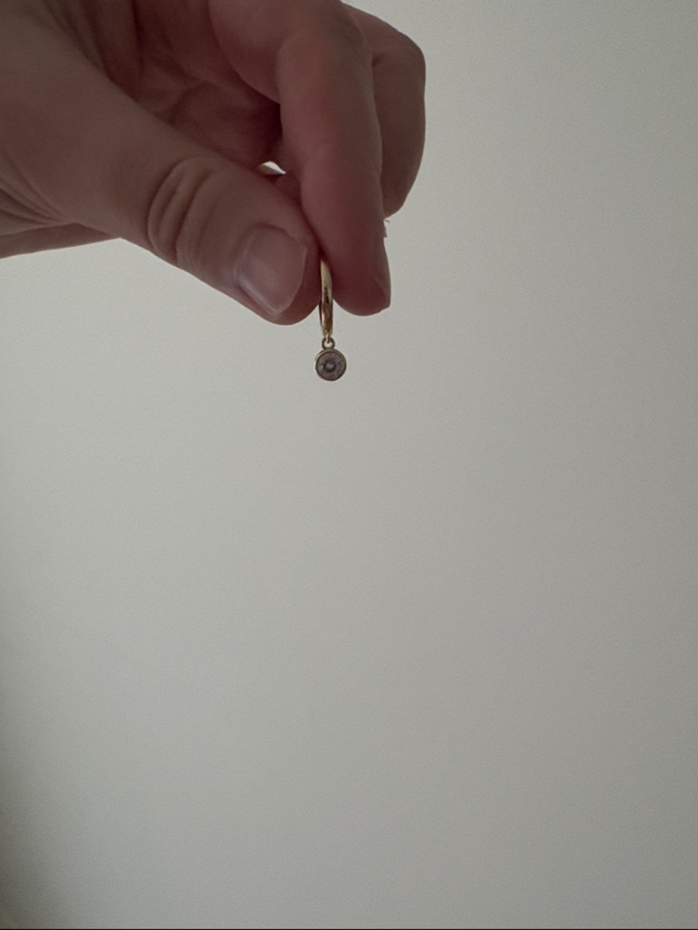 Gold pavoi diamond dangling earrings tiny